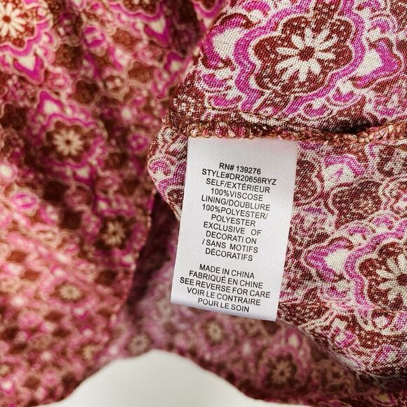 Daniel Rainn DR2 Size Small Floral Long Sleeve Blouse Top Pink Burnt Orange - Picture 6 of 6